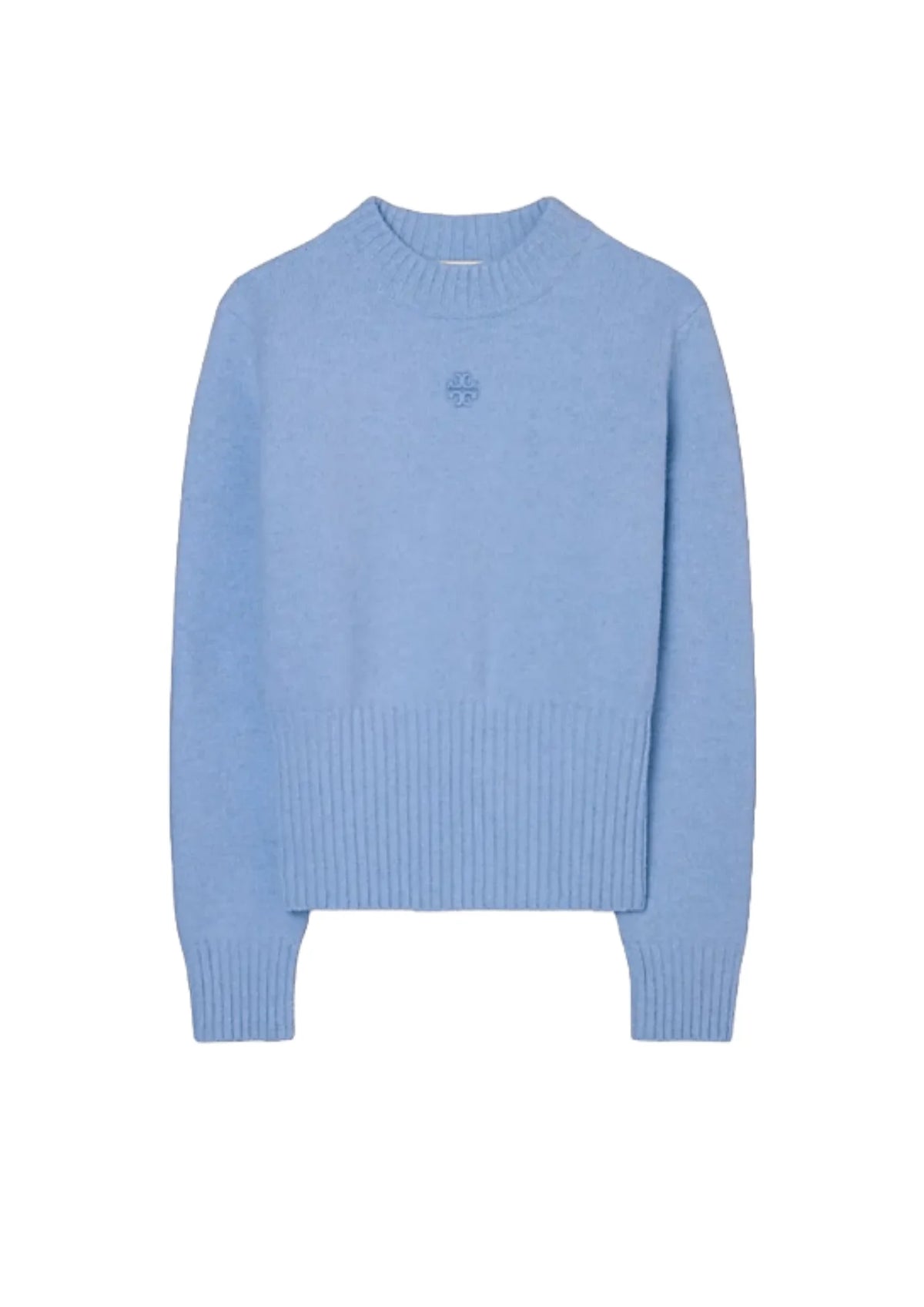 BLUE RIBBED WAIST PULLOVER