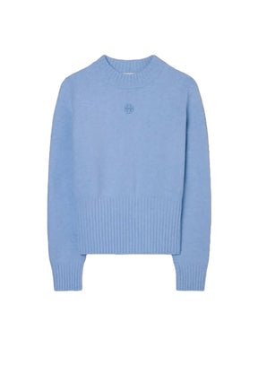 BLUE RIBBED WAIST PULLOVER