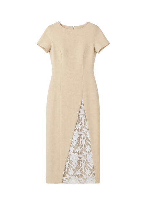 FLORALES LEINEN-MIDI-KLEID