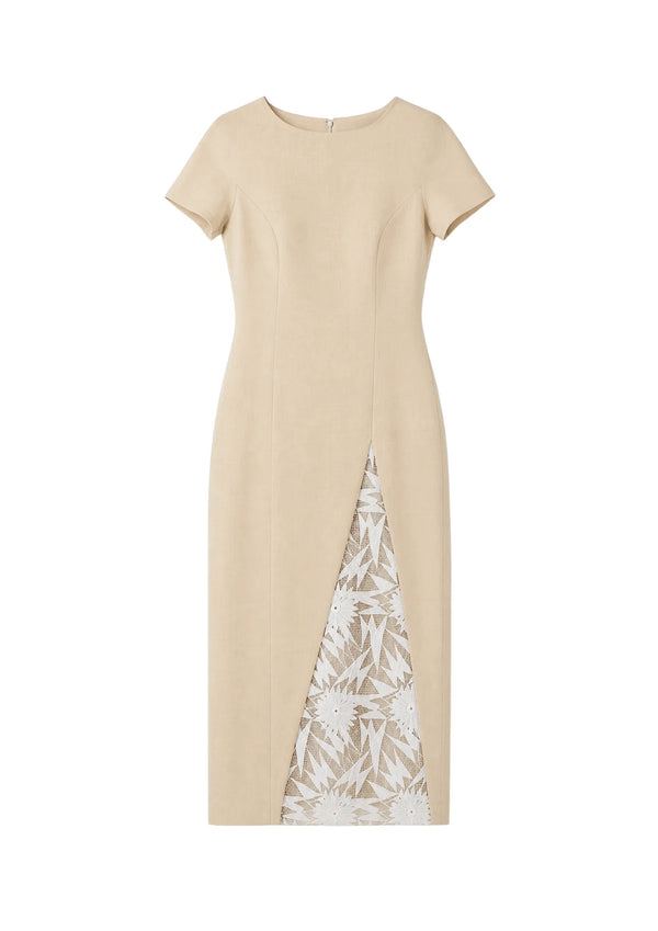 FLORAL LINEN MIDI DRESS