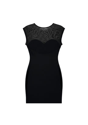 Schwarzes Minikleid aus Mesh