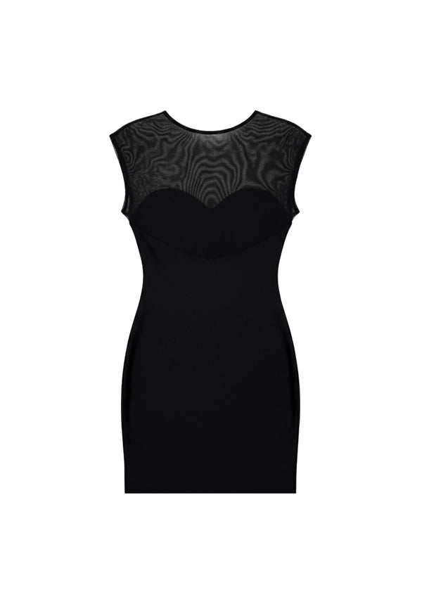BLACK MESH MINI DRESS