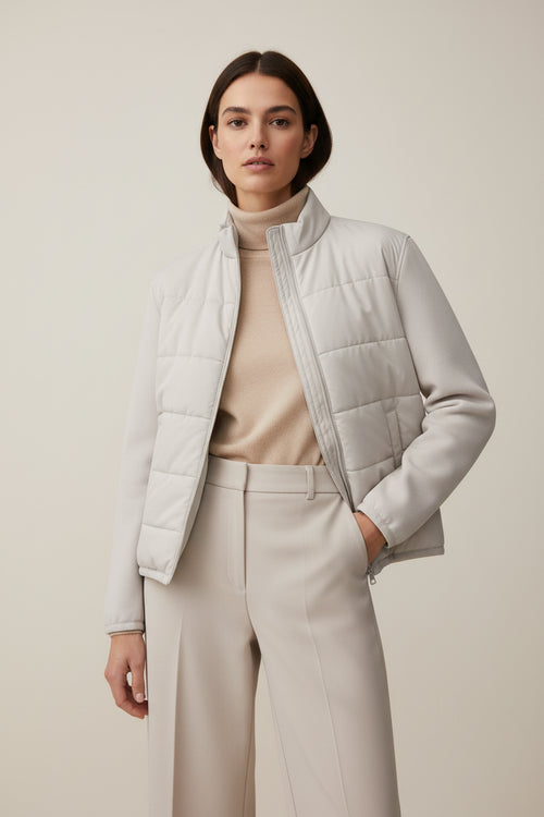 CREME-GERIPPTE JACKE