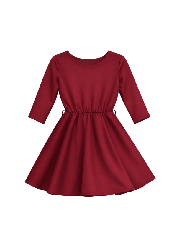 BURGUNDY A-LINE DRESS
