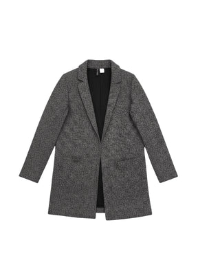 GREY BLAZER LONG CARDIGAN