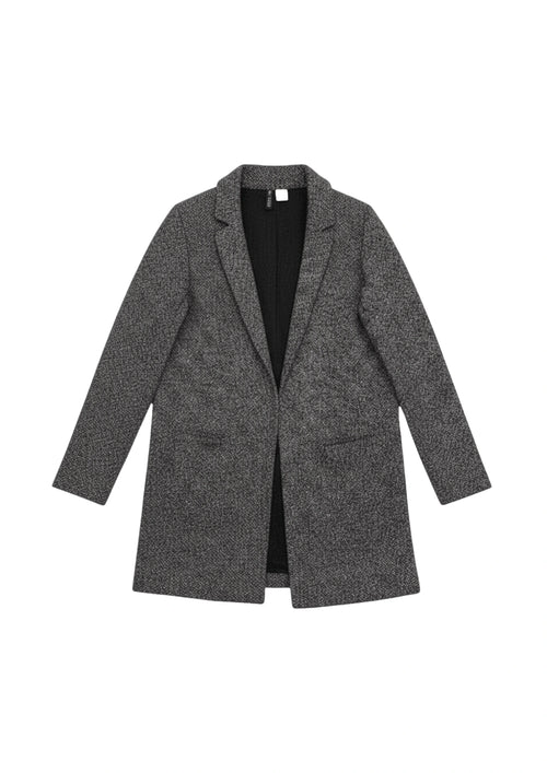 GREY BLAZER LONG CARDIGAN