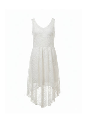 WHITE LACE ASYMMETRICAL DRESS