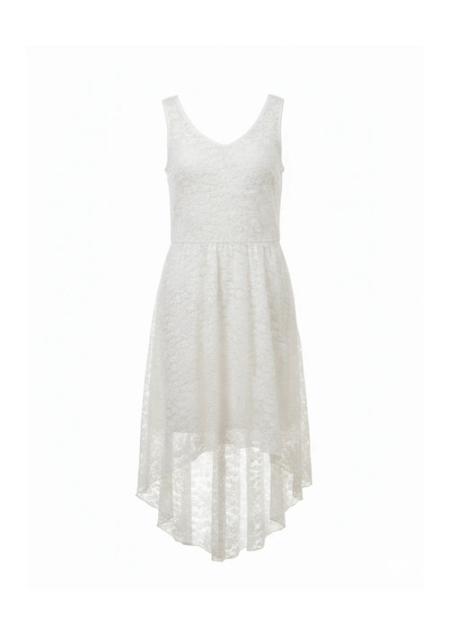 WHITE LACE ASYMMETRICAL DRESS