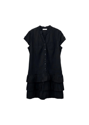 BLACK RUFFLE MINI DRESS