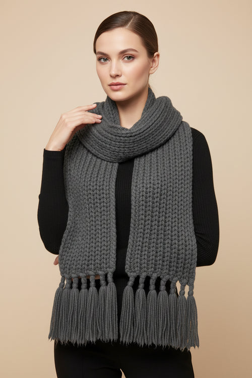 GREY KNIT SCARF