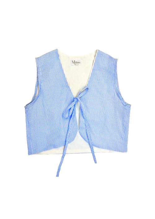 Gilet recyclé Clara à rayures bleues