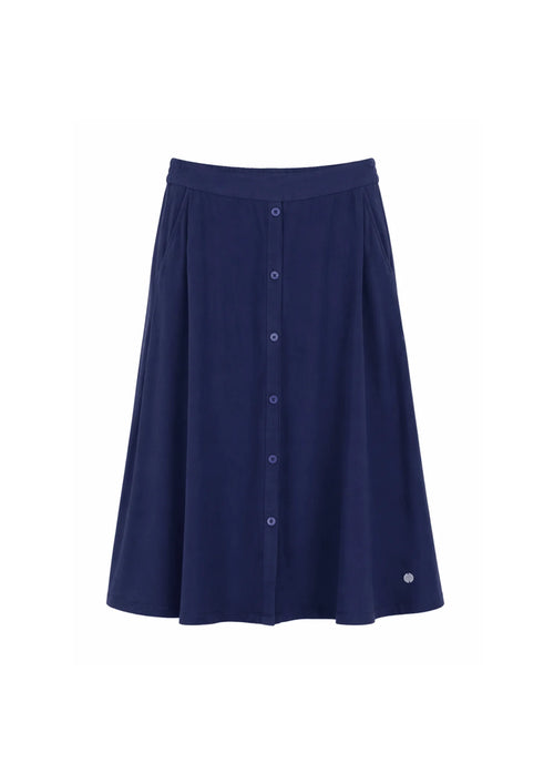 JUPE MIDI BLEU MARINE