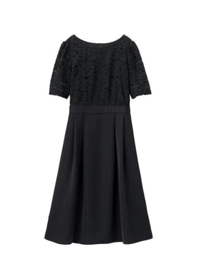 BLACK LONG DRESS WITH LACE