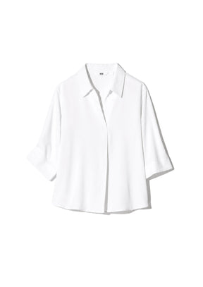 WHITE 3/4 SLEEVES BLOUSE