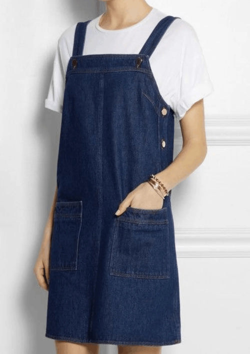 DENIM PINAFORE DRESS
