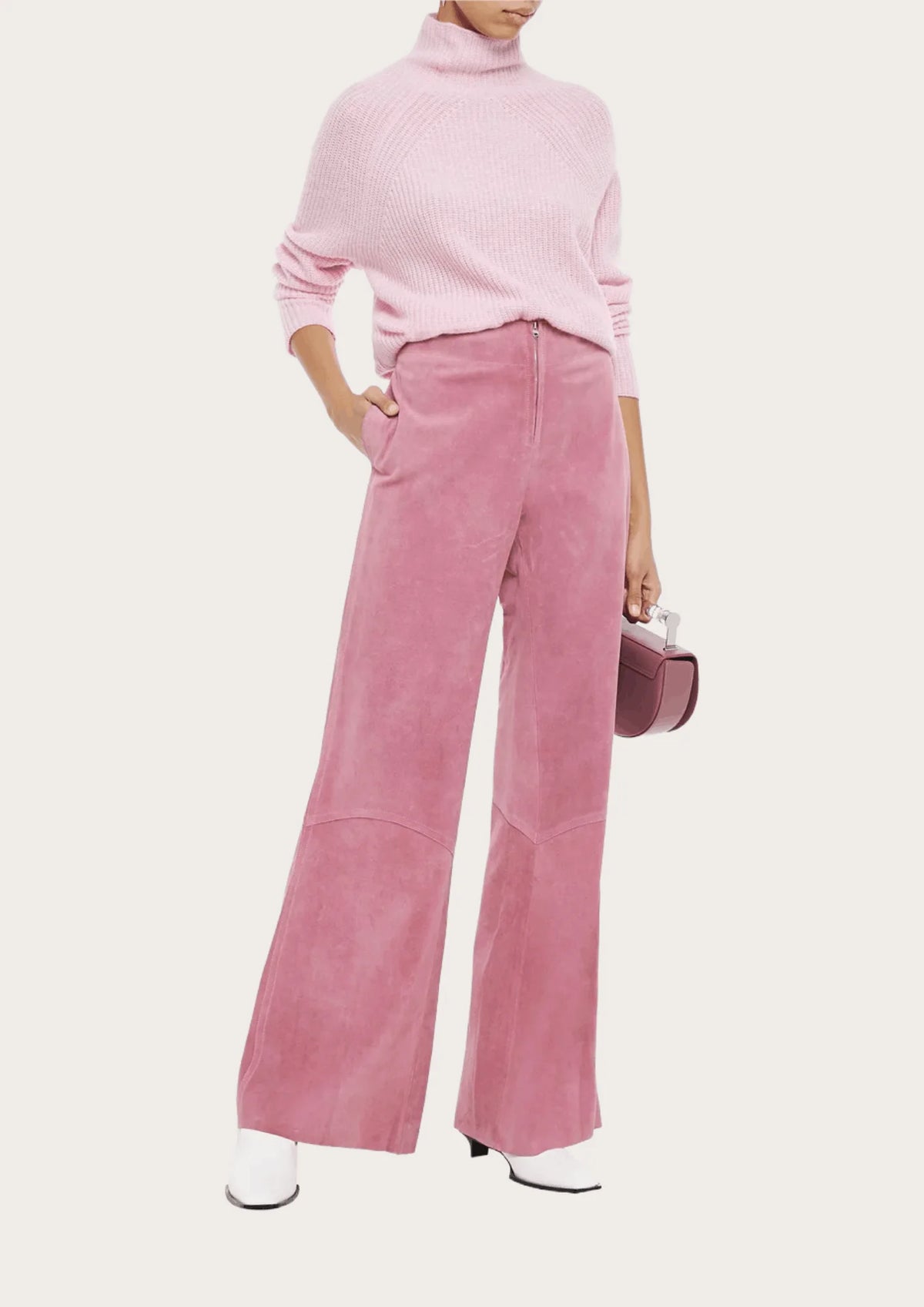 Rosa Wildlederhosen