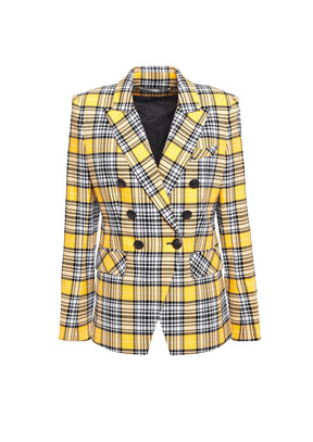 Blazer à vérification jaune