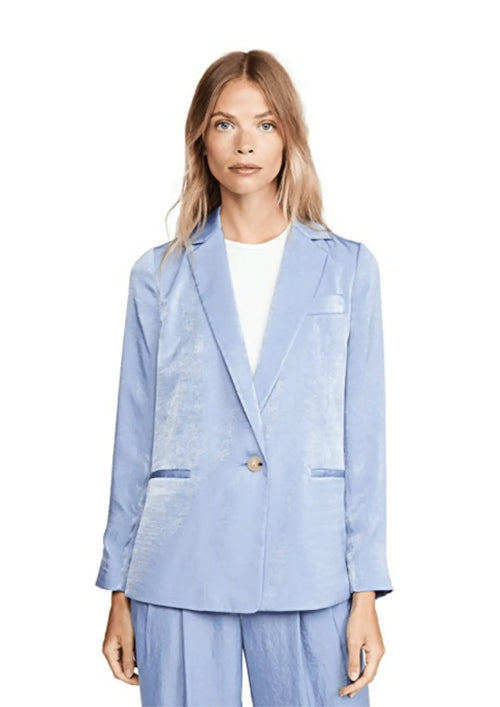 LIGHT BLUE SATIN BLAZER