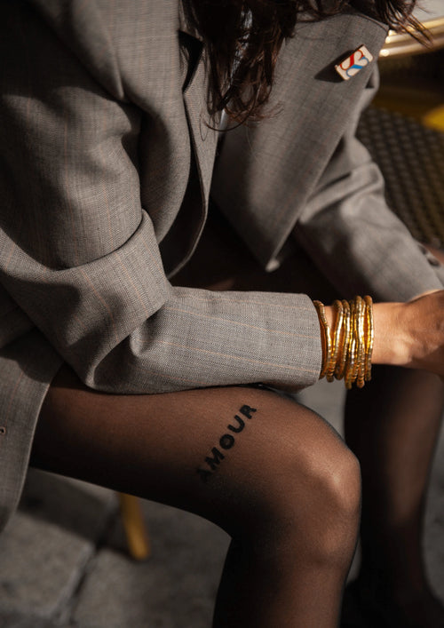 Au-dessus du genou Lulu Lurex Collons