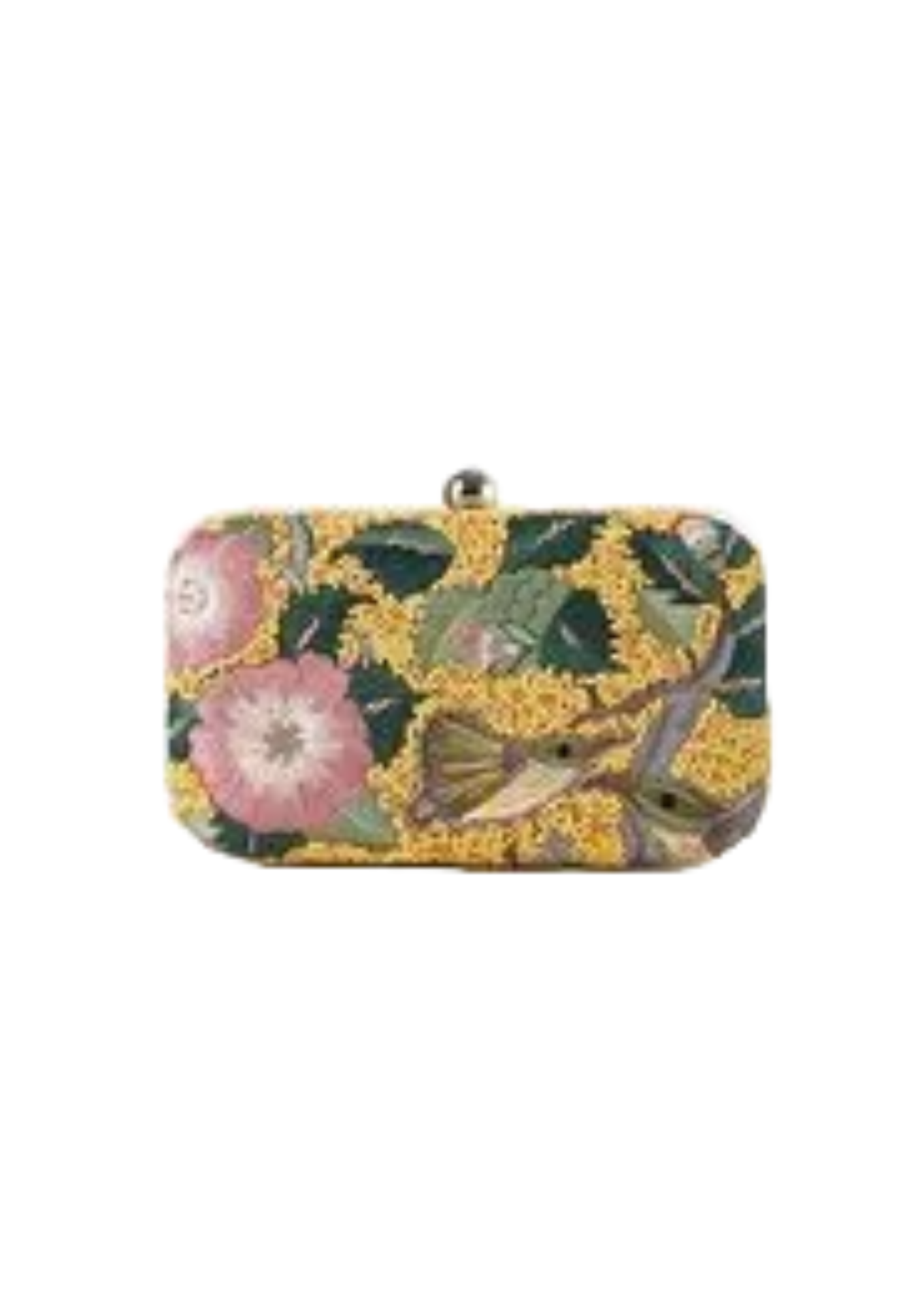 BEADED FLORAL CLUTCH BAG