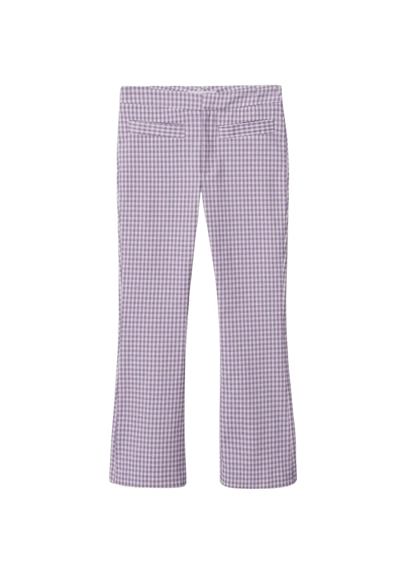 Pantalon à carreaux violet