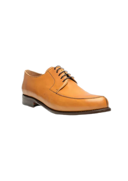 Chaussures plates en cuir cognac