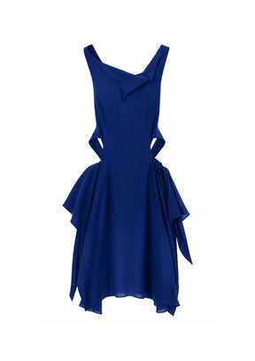 BLAUES AUSGESCHNITTENES MINIKLEID