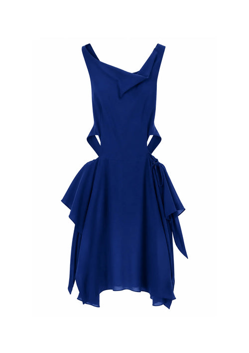 BLUE CUT OUT MINI DRESS