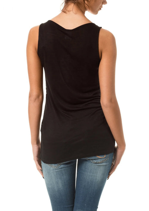 BLACK JESSIE SEQUINED LONG TOP
