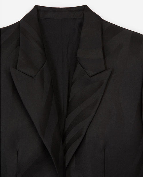 BLACK WOOLEN BLAZER ZEBRA-PRINTED