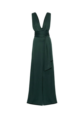 FOREST GREEN SATIN GOWN