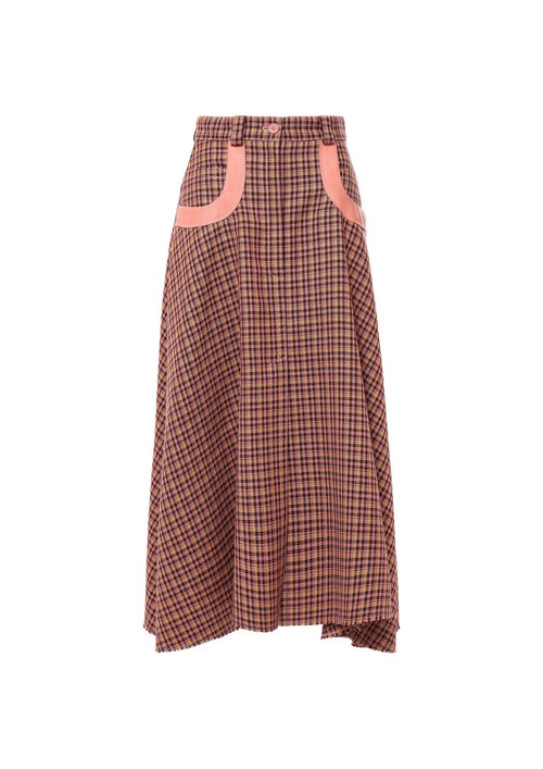 RUFFLED WOOL-JACQUARD MIDI SKIRT
