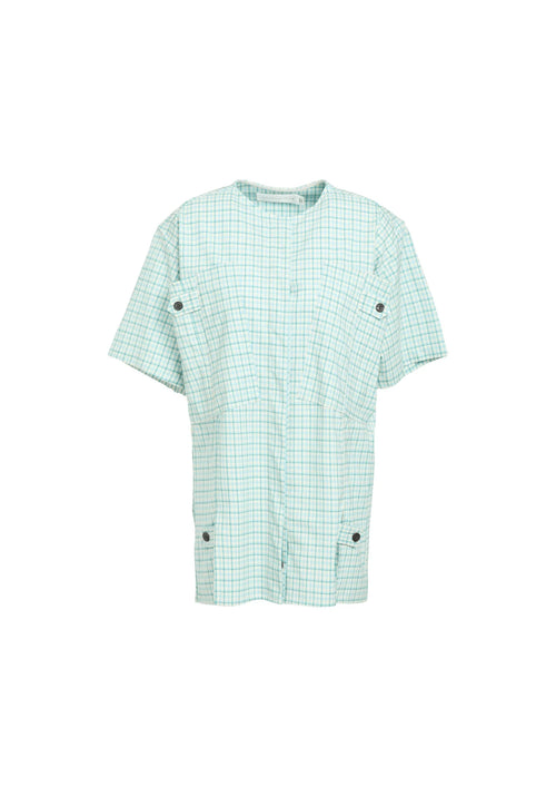 LIGHT GREEN WOOLEN CHECKERED TOP