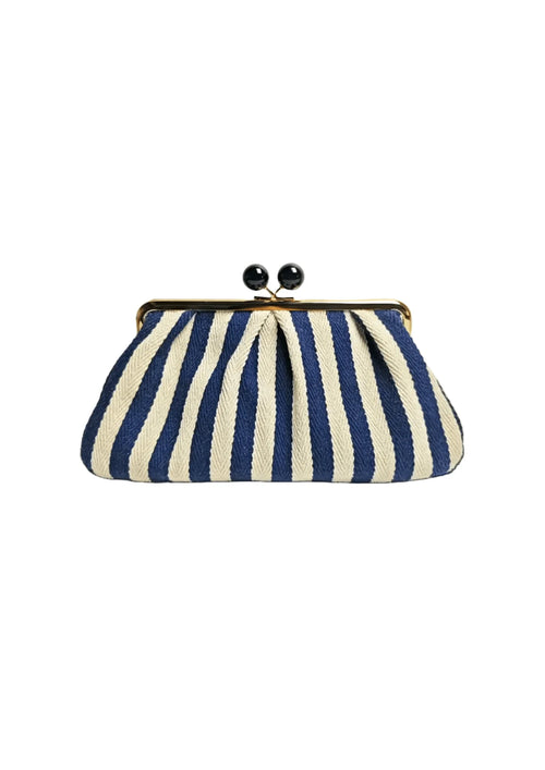 POCHETTE À RAYURES BLEU MARINE