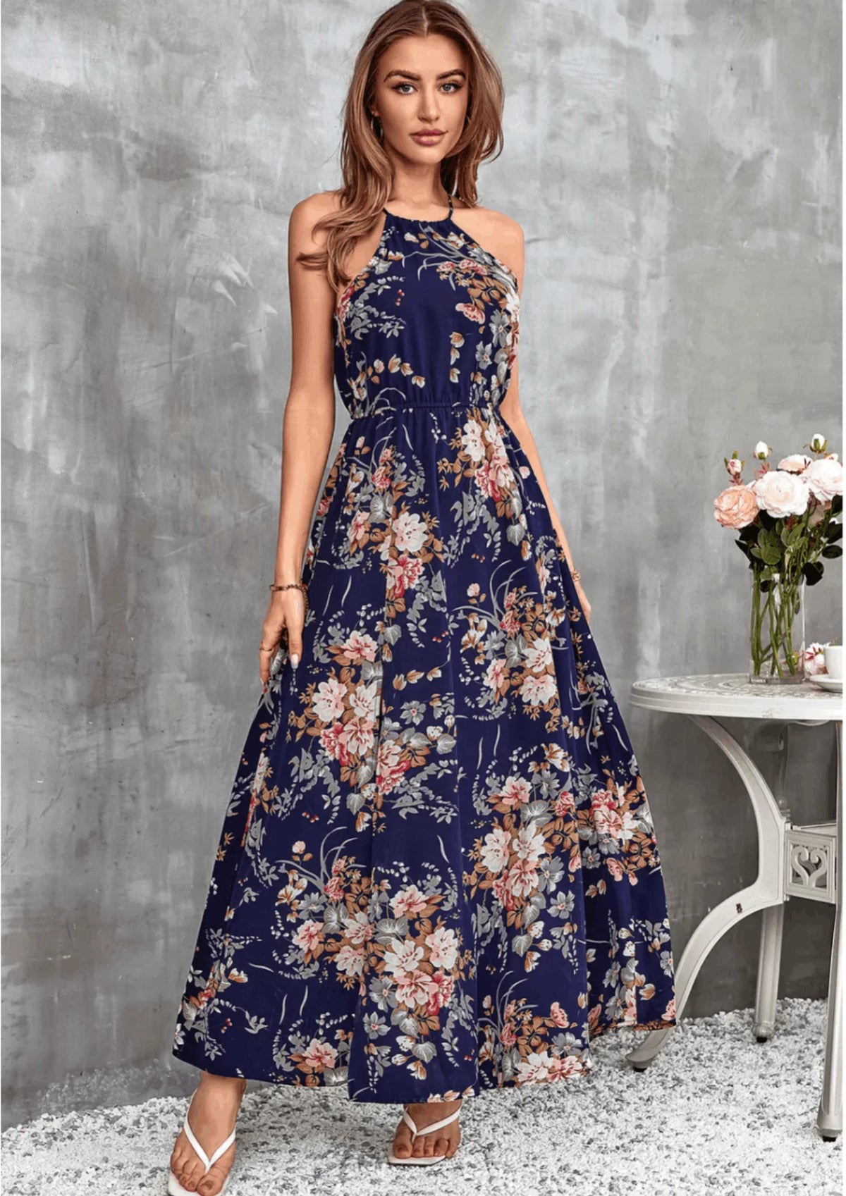 ROBE MAXI À IMPRIMÉ FLEURI