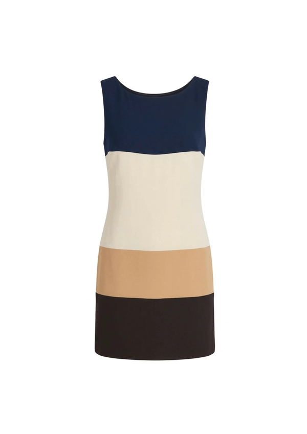 COLOR-BLOCK SLEEVELESS DRESS