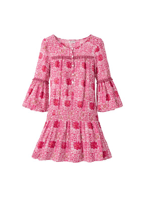 MINI ROBE IMPRIMÉE ROSE