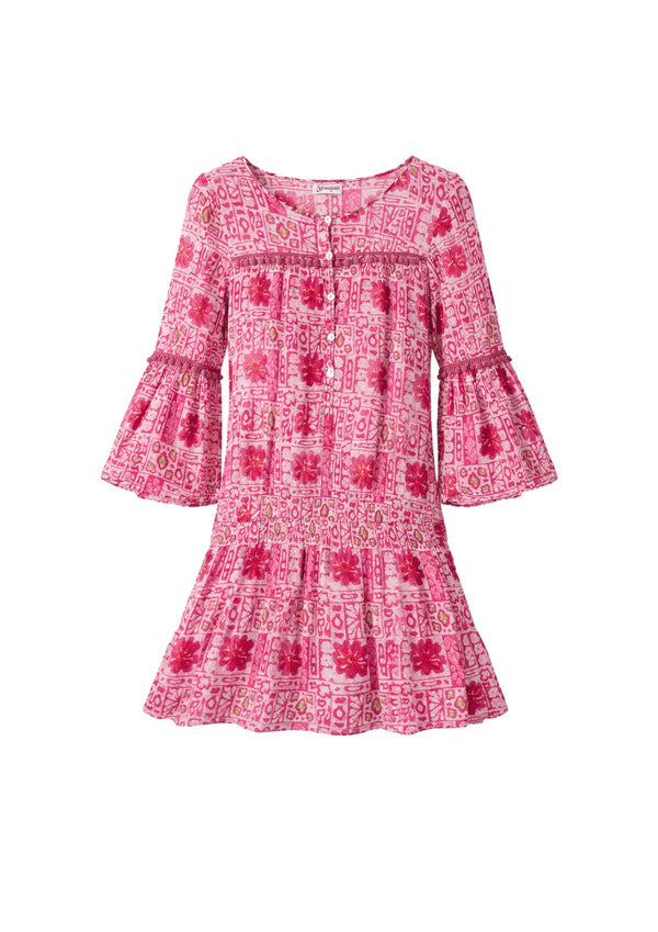 PINK PRINTED MINI DRESS