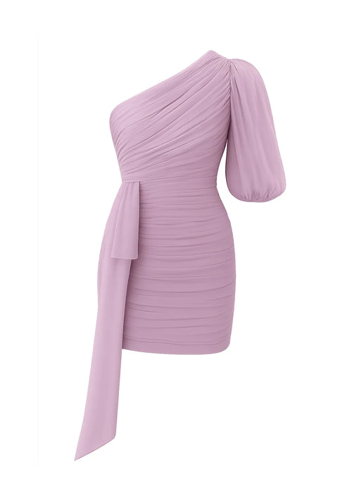 ROBE DRAPÉE ROSE AVEC TRAÎNE