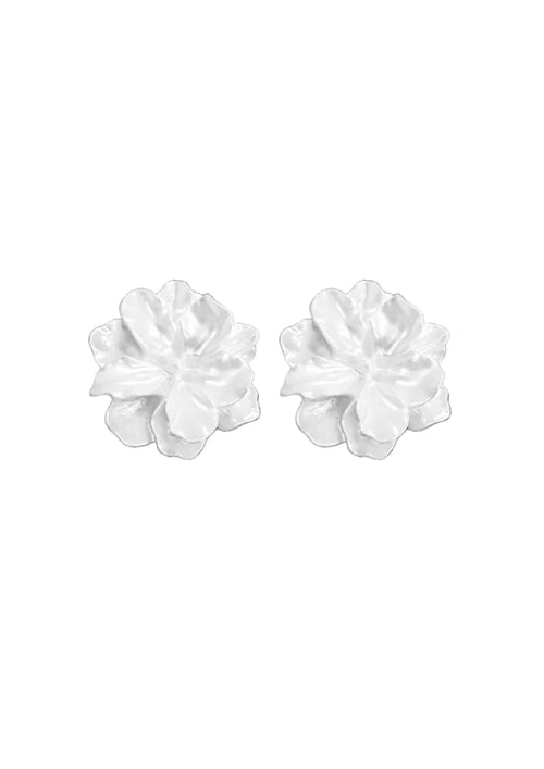 BOUCLES D'OREILLES FLEURIES BLANCHES