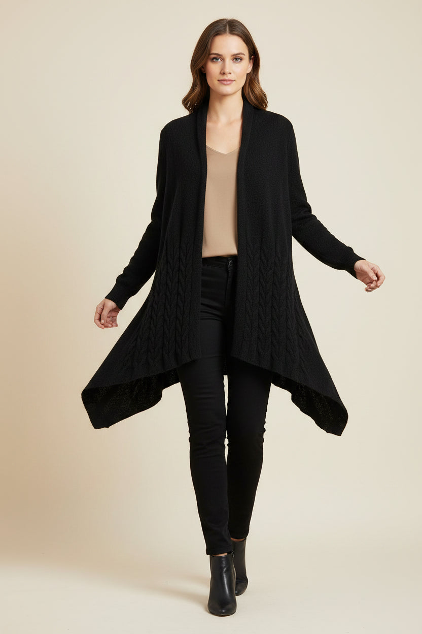 BLACK WOOL CARDIGAN