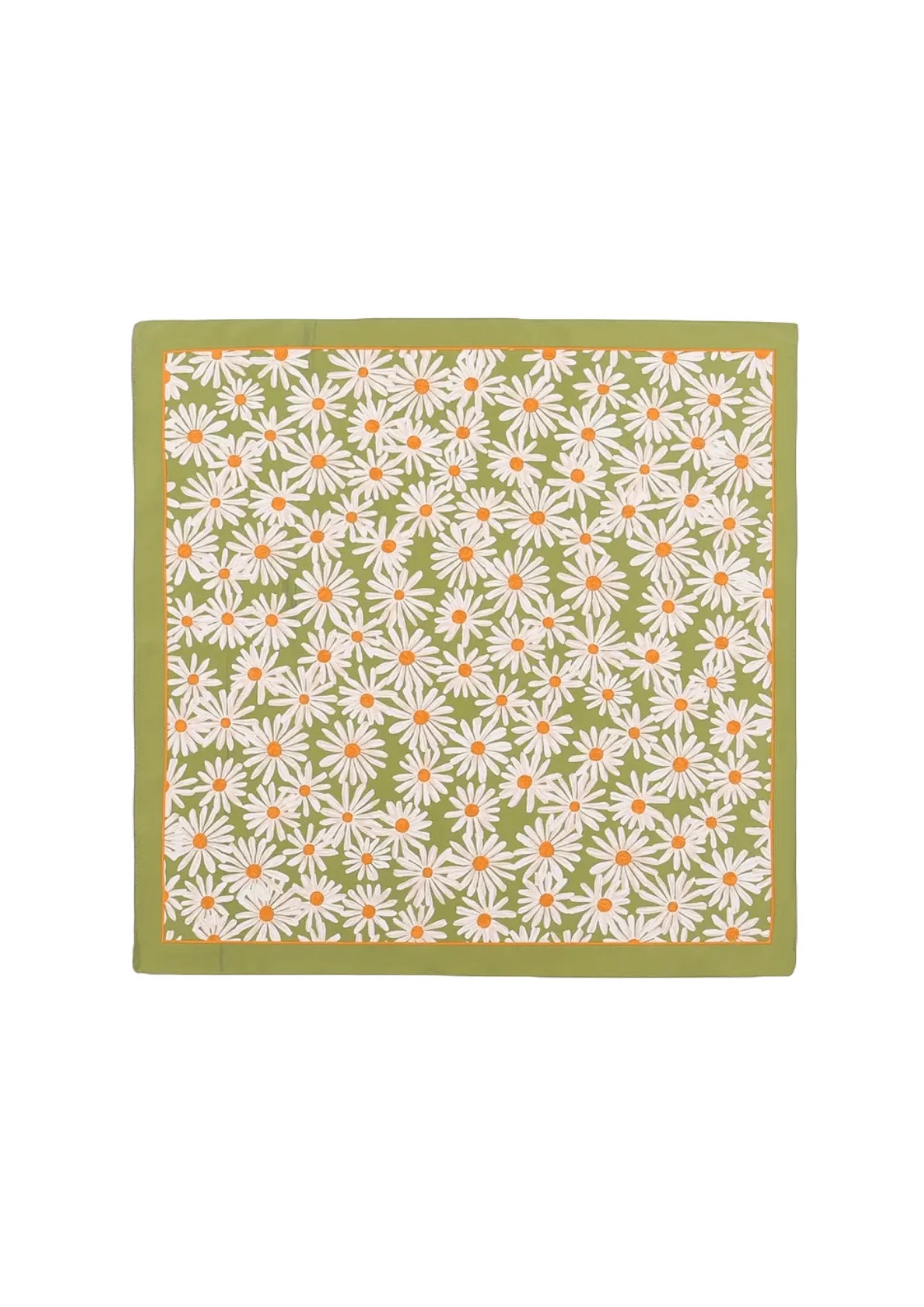 GREEN DAISY SQUARE SCARF