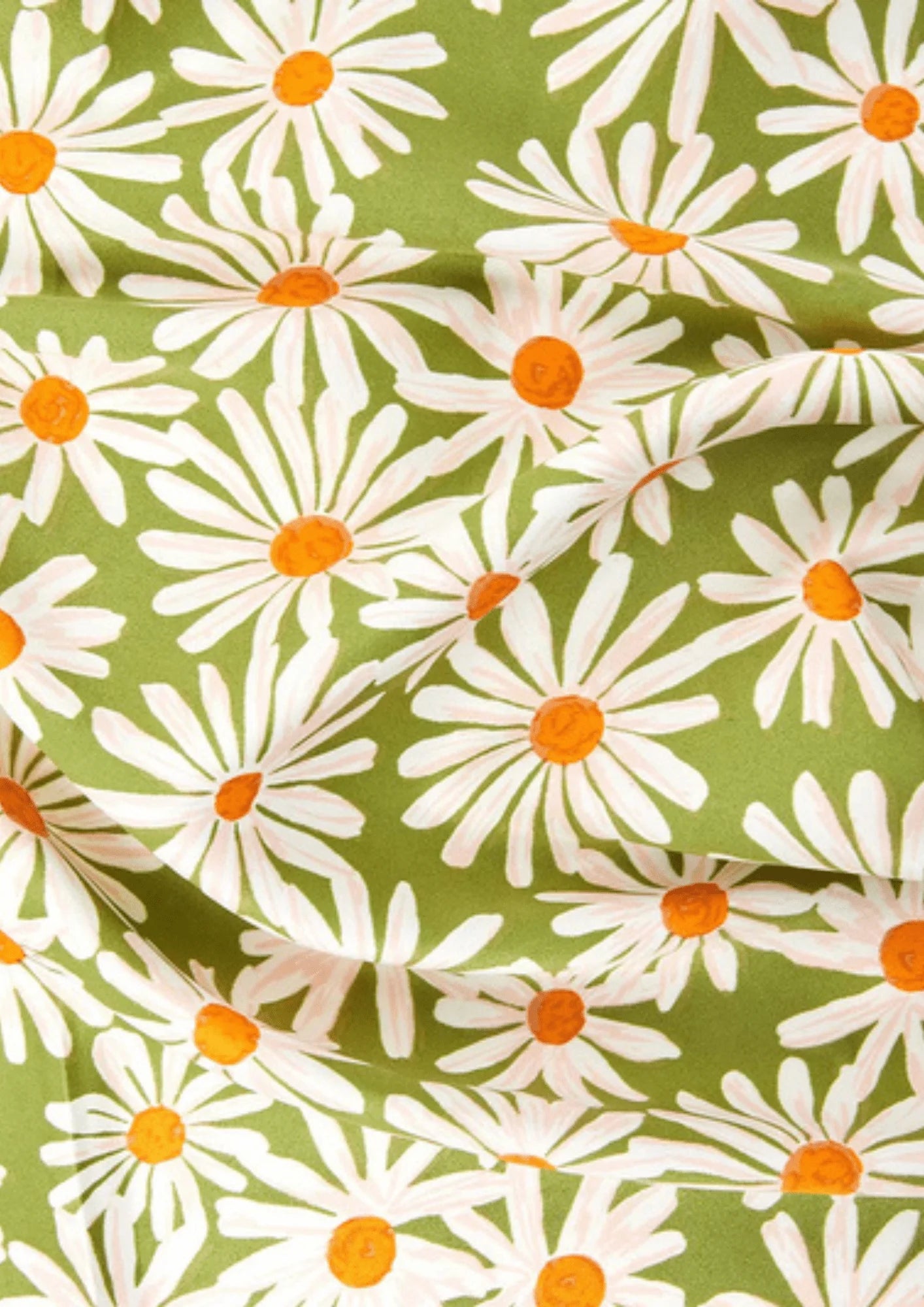 GREEN DAISY SQUARE SCARF