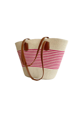 Sac à bandoulière à rayures de paille