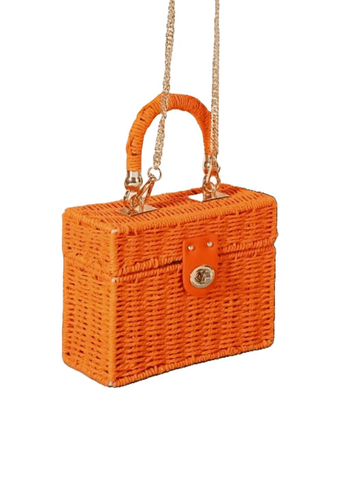 Sac en boîte en osier orange