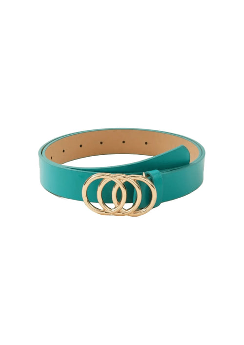 CEINTURE À BOUCLE RONDE TURQUOISE