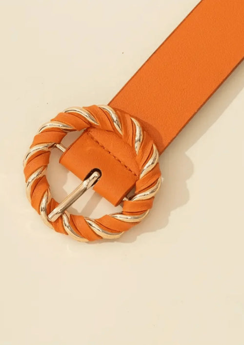 CEINTURE À BOUCLE RONDE ORANGE