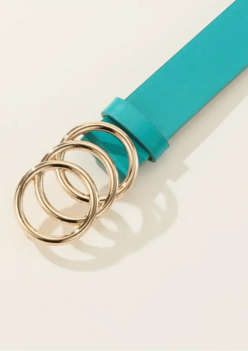 TURQUOISE ROUND BUCKLE BELT