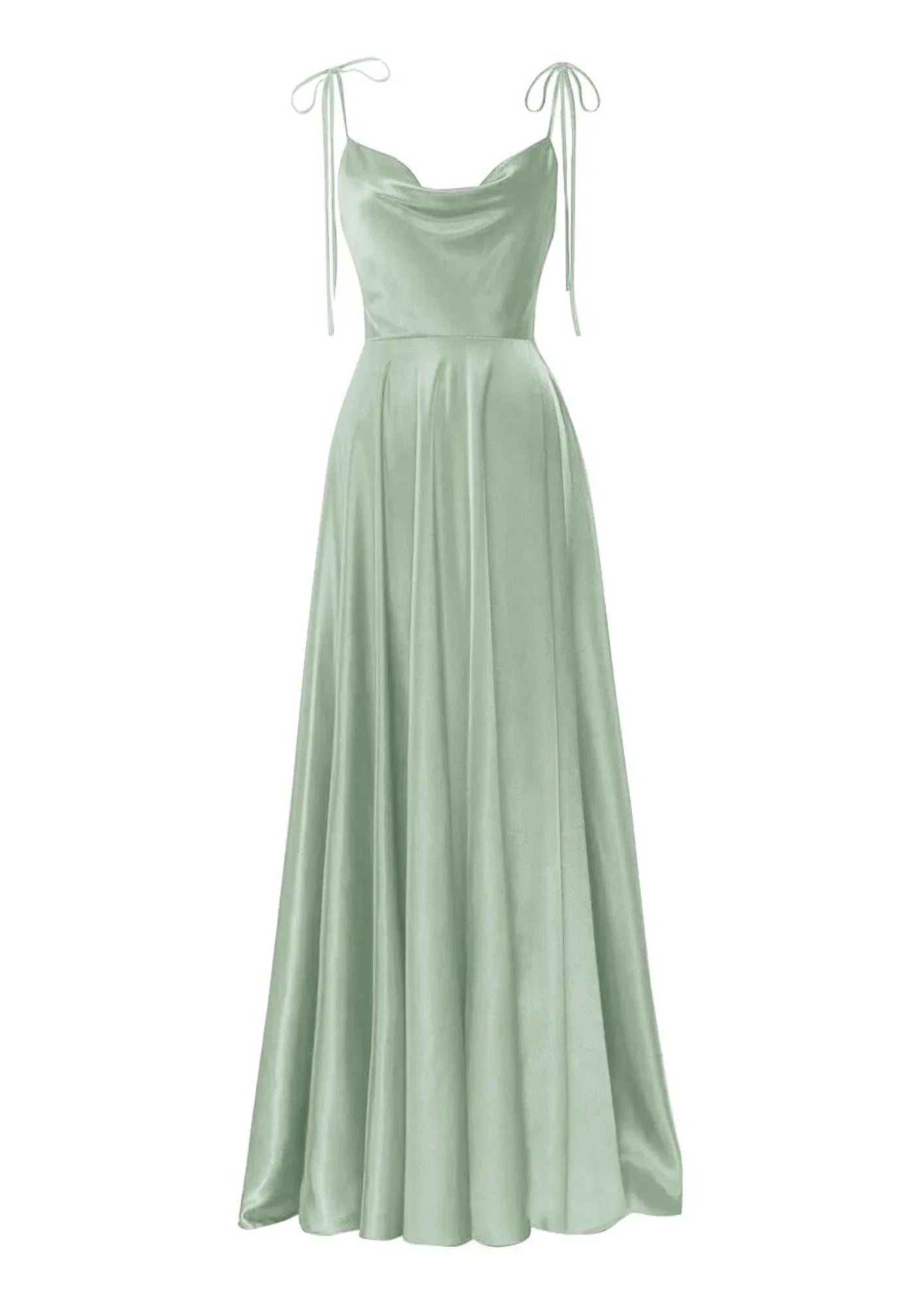 GREEN SATIN MAXI DRESS