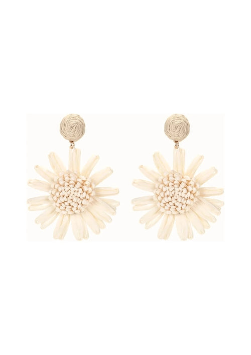 Boucles d'oreilles en daisy de Raffia